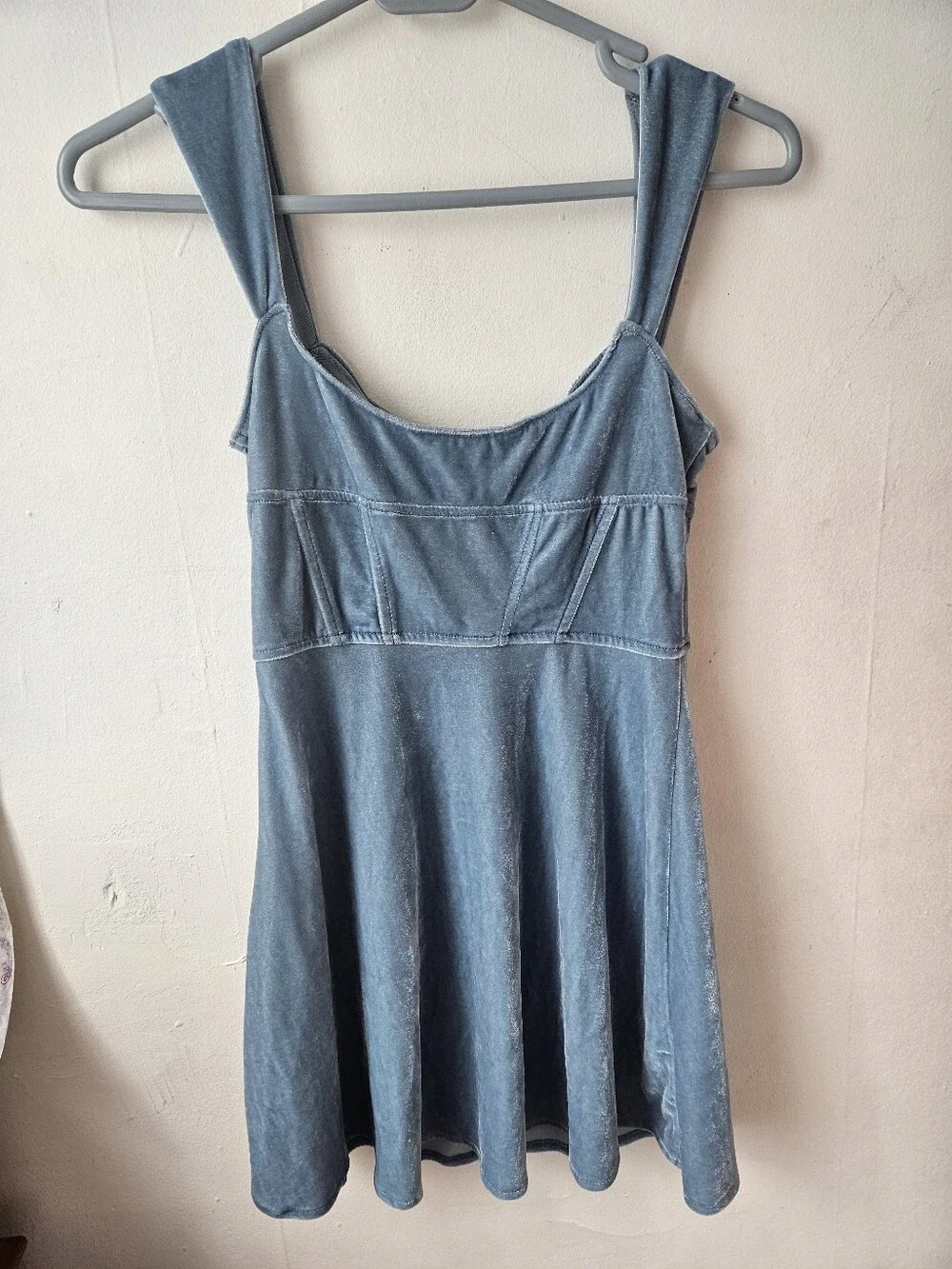 Urban Outfitters Blue Velvet Slip Dress | Velvet Blue Dress | Cute Kids Dress